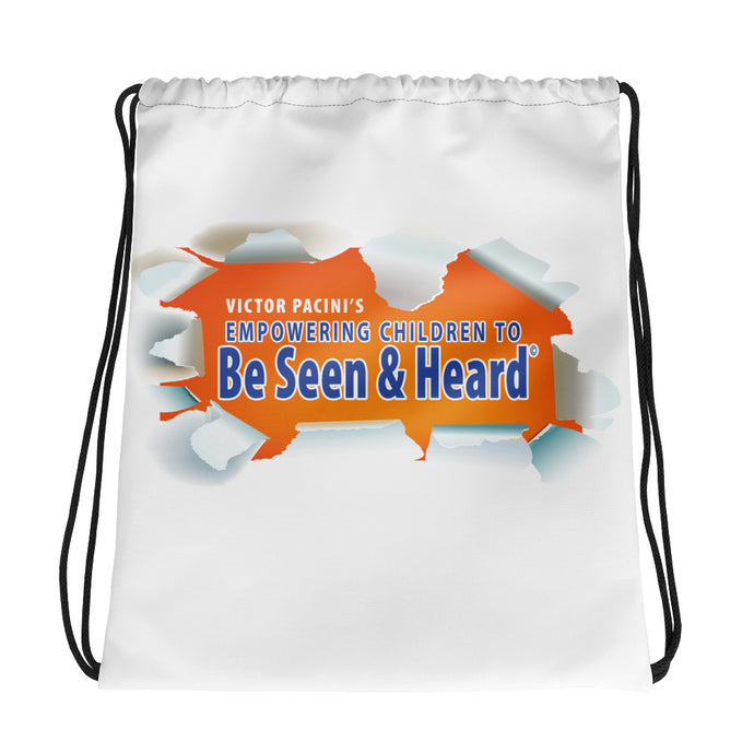 Be Seen and Heard© Drawstring bag